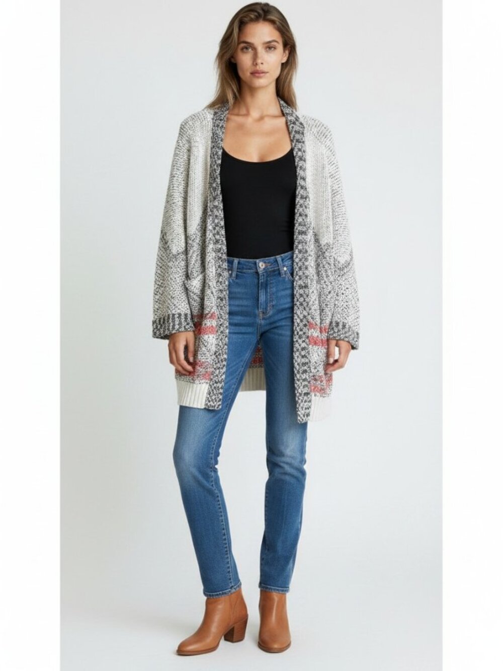 ORGANIC NATURAL COTTON Cozy by the campfire Cardigan Open Sz M-XXL